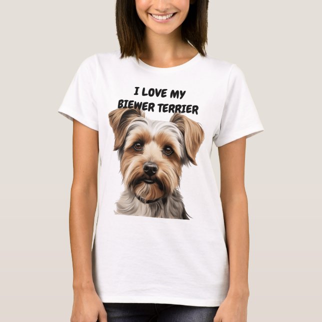 I LIEBE MEIN BIEWER TERRIER HUND T-Shirt (Vorderseite)