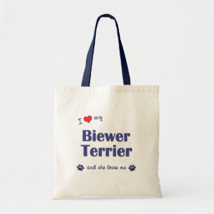 I Liebe mein Biewer Terrier (weiblicher Hund) Tragetasche