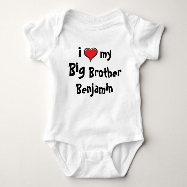 i Liebe mein Big Brother Personalisiert Baby Bodys Baby Strampler (Vorderseite)