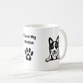 I Liebe mein BLAUE HEELER | Name und Paw Print Kaffeetasse