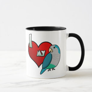 I Liebe mein blauer QuäkerParakeet Tasse