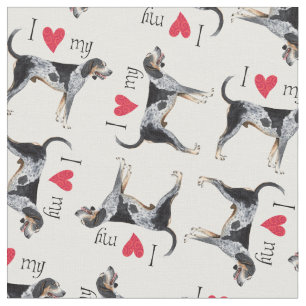 I Liebe mein Bluetick Coonhound Stoff