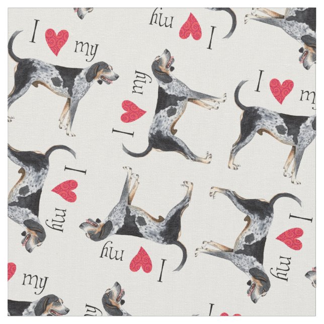 I Liebe mein Bluetick Coonhound Stoff (Nahaufnahme)