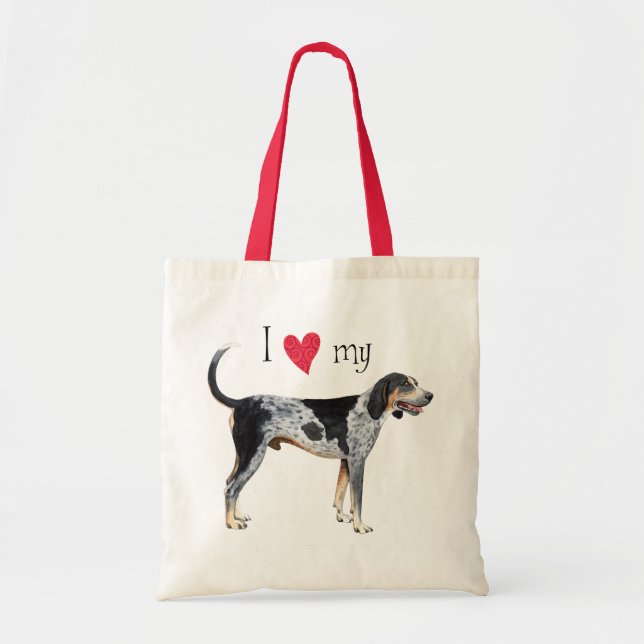 I Liebe mein Bluetick Coonhound Tragetasche (Vorne)