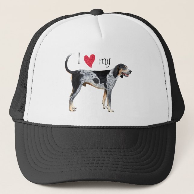 I Liebe mein Bluetick Coonhound Truckerkappe (Vorderseite)