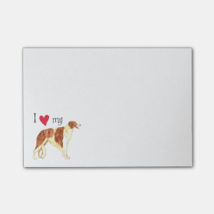 I Liebe mein Borzoi Post-it Klebezettel