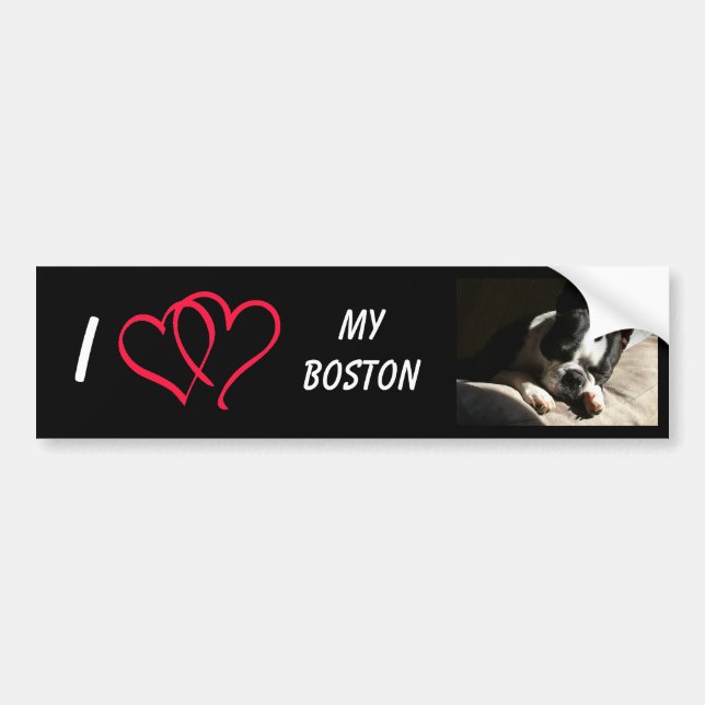I Liebe mein Boston Autoaufkleber (Vorne)