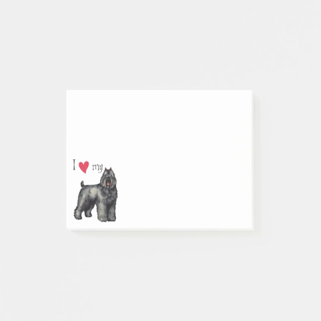 I Liebe mein Bouvier Post-it Klebezettel (Vorderseite)
