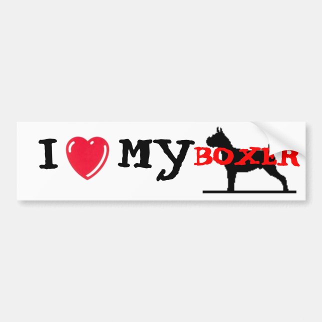 I Liebe mein Boxer Autoaufkleber (Vorne)