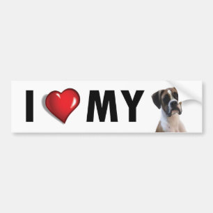 I Liebe mein Boxer-HundeAutoaufkleber Autoaufkleber