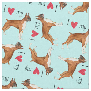 I Liebe mein Boxer Stoff