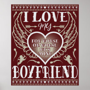 I LIEBE MEIN BOYFRIEND - FUNNY ROMANTIC LIEBE QUOT POSTER