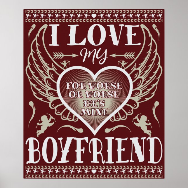 I LIEBE MEIN BOYFRIEND - FUNNY ROMANTIC LIEBE QUOT POSTER (Vorne)