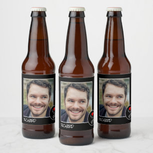 I Liebe Mein Bro, Custom Foto - Personalisiert Bierflaschenetikett