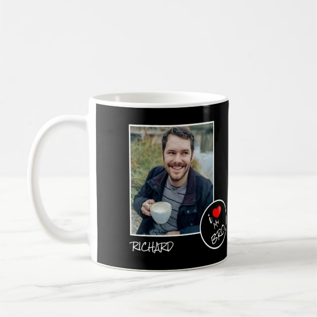 I Liebe Mein Bro, Custom Foto - Personalisiert Kaffeetasse (Links)