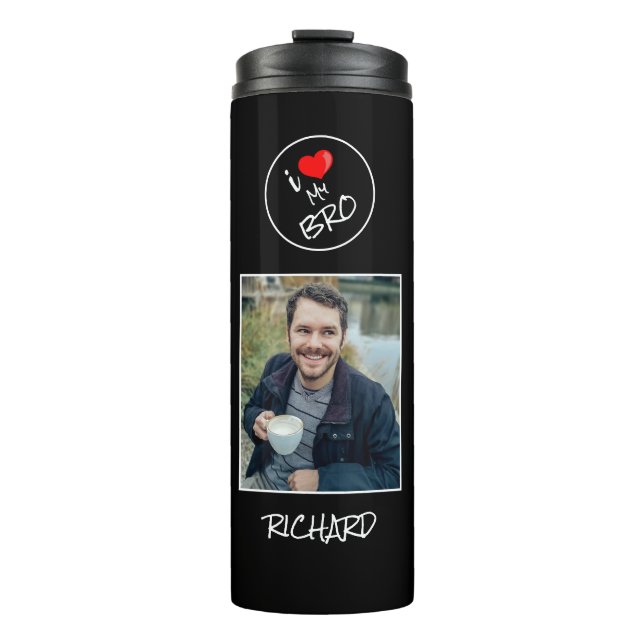 I Liebe Mein Bro, Custom Foto - Personalisiert Thermosbecher (Vorderseite)