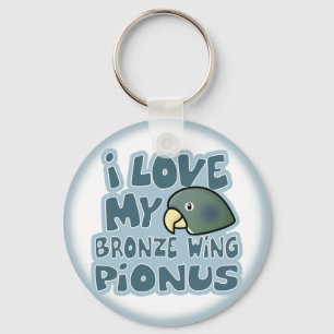I Liebe mein Bronze Winged Pionus Schlüsselanhänger