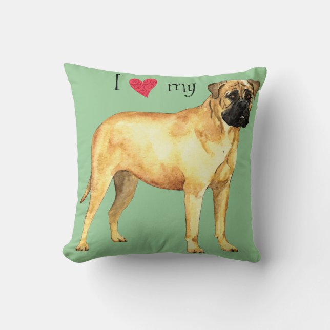 I Liebe mein Bullmastiff Kissen (Vorderseite)