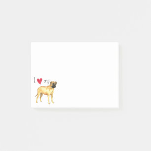 I Liebe mein Bullmastiff Post-it Klebezettel
