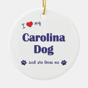I Liebe mein Carolina-Hund (weiblicher Hund) Keramikornament