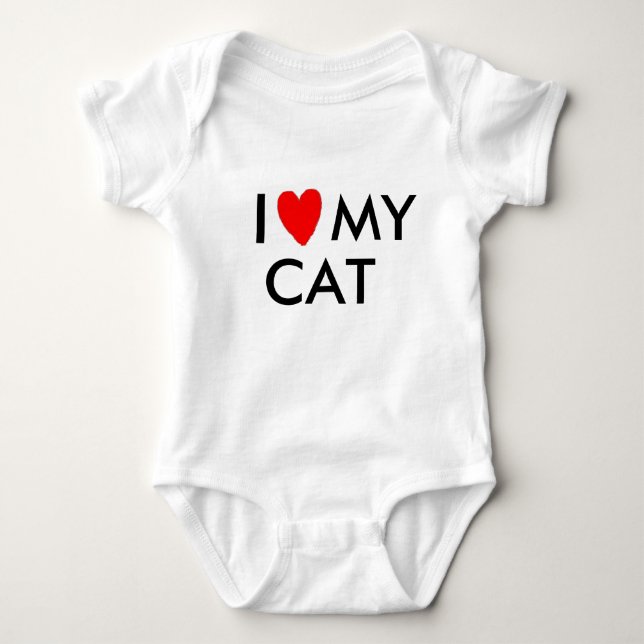 I LIEBE MEIN CAT BABY STRAMPLER (Vorderseite)