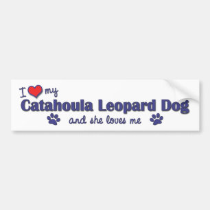 I Liebe mein Catahoula Leopard-Hund (weiblicher Autoaufkleber