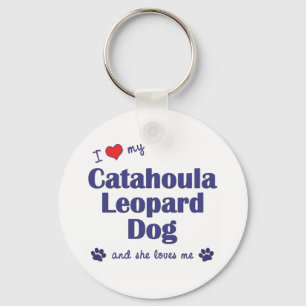 I Liebe mein Catahoula Leopard-Hund (weiblicher Schlüsselanhänger