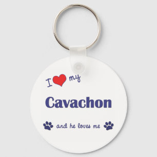 I Liebe mein Cavachon (männlicher Hund) Schlüsselanhänger