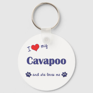 I Liebe mein Cavapoo (weiblicher Hund) Schlüsselanhänger