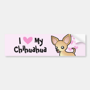 I Liebe mein Chihuahua (glatter Mantel) Autoaufkleber