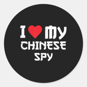 I Liebe Mein chinesischer Spion _2 Runder Aufkleber