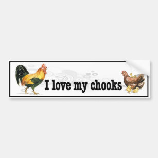 I Liebe mein Chooks mit Hahn, Henne und Hühnern Autoaufkleber