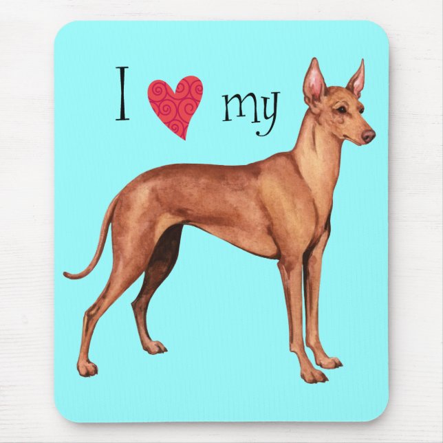 I Liebe mein Cirneco dell'Etna Mousepad (Vorne)