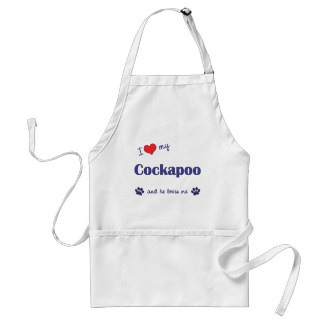I Liebe mein Cockapoo (männlicher Hund) Schürze (Vorne)