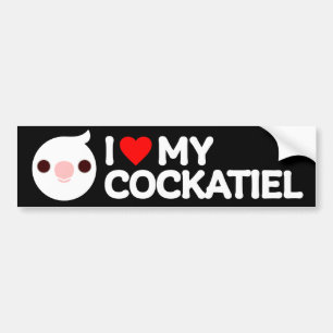 I LIEBE MEIN COCKATIEL - Albino Autoaufkleber