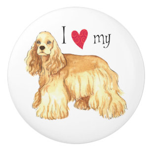 I Liebe mein Cockerspaniel Keramikknauf
