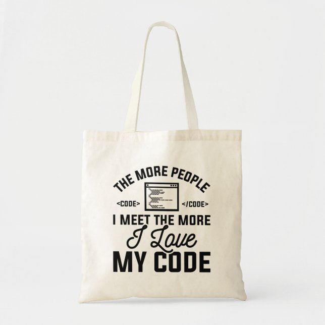 I Liebe Mein Code Tragetasche (Vorne)