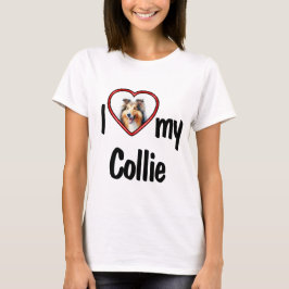 I Liebe Mein Collie Niedliches Rotes Herz Foto Rah T-Shirt