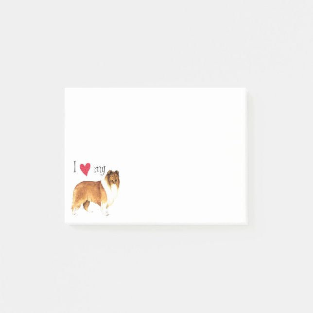 I Liebe mein Collie Post-it Klebezettel (Vorderseite)