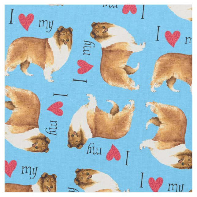I Liebe mein Collie Stoff (Nahaufnahme)