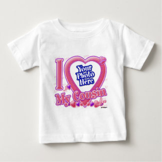 I Liebe Mein Cousin rosa/lila - Foto Baby T-shirt