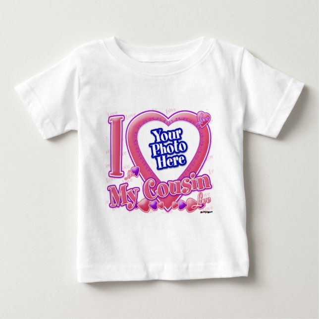 I Liebe Mein Cousin rosa/lila - Foto Baby T-shirt (Vorderseite)