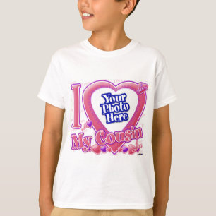 I Liebe Mein Cousin rosa/lila - Foto T-Shirt