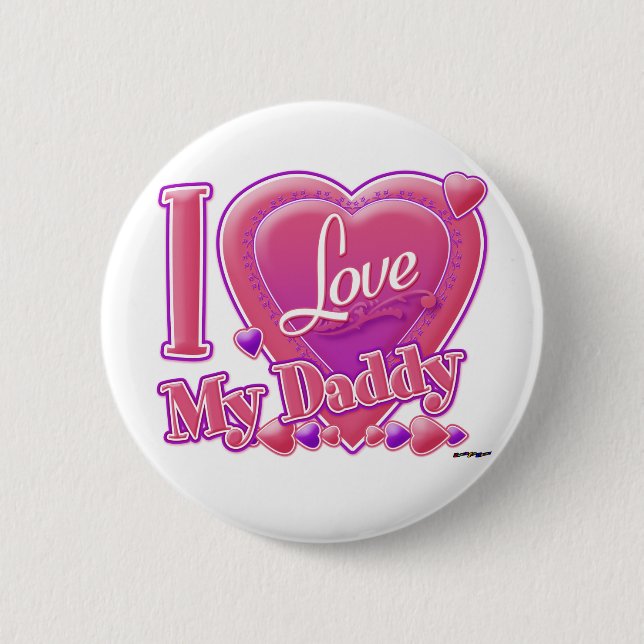 I Liebe Mein Daddy pink/lila - Herz Button (Vorderseite)