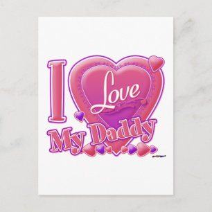 I Liebe Mein Daddy pink/lila - Herz Postkarte