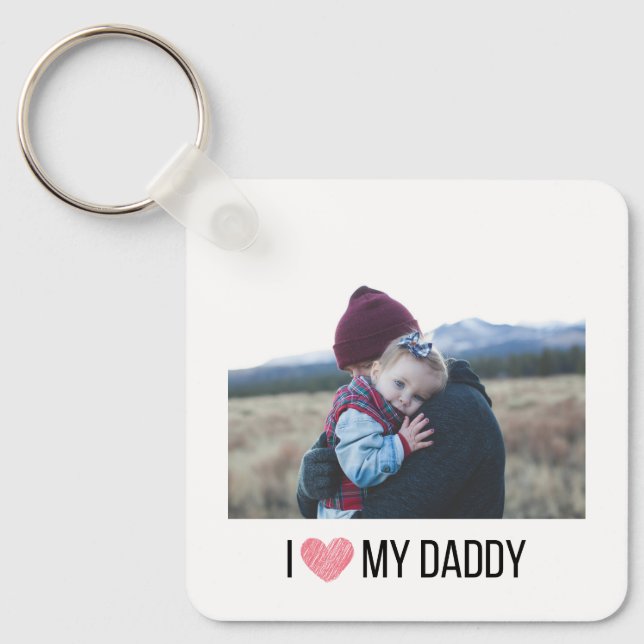 I LIEBE MEIN DADDY SCHLÜSSELANHÄNGER 2 FOTO CUSTOM (Vorderseite)