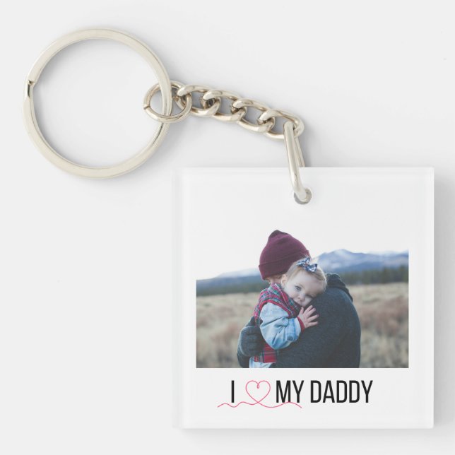 I LIEBE MEIN DADDY SCHLÜSSELANHÄNGER 2 FOTO CUSTOM (Vorderseite)