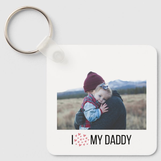 I LIEBE MEIN DADDY SCHLÜSSELANHÄNGER 2 FOTO CUSTOM (Vorderseite)