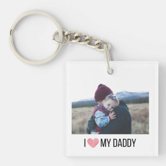 I LIEBE MEIN DADDY SCHLÜSSELANHÄNGER 2 FOTO CUSTOM