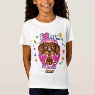 I Liebe mein Dobermann-Kleid (roter Dobermann) T-Shirt